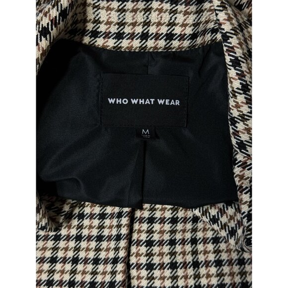 Who What Wear Womens Jacket Coat Sz M Houndstooth Single Breasted Tailored Fit - Picture 7 of 9